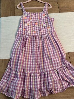 Cat & Jack Lavender Gingham Floral Sundress